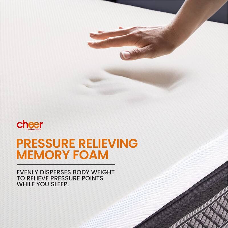 Cheer Collection 2 Inch Gel Infused Memory Foam Bed Topper with Washable Cover