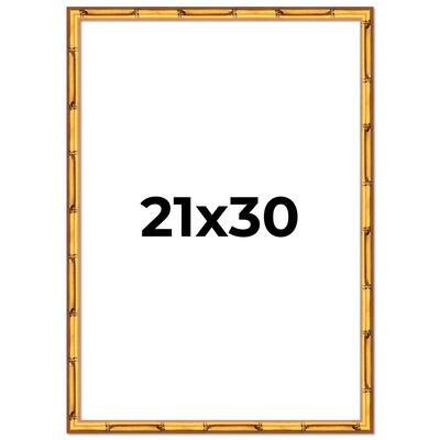 21x30 Frame Gold Bamboo Picture Frame Modern Photo Frame Includes UV Acrylic Shatter Guard Front Acid Free Foam Backing Board