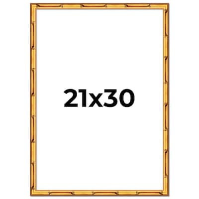 21x30 Frame Gold Bamboo Solid Wood Picture Frame | 1 Inch Moulding