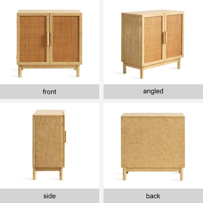 Kate and Laurel Ori Rattan Accent Floor Cabinet - 30x15x31