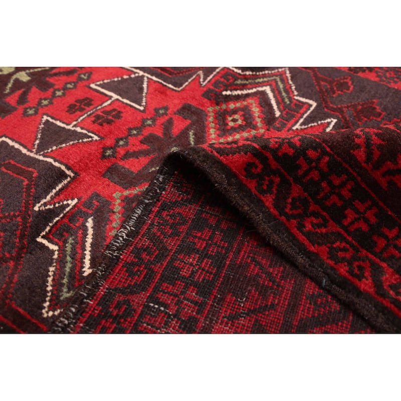 ECARPETGALLERY Hand-knotted Teimani Red Wool Rug - 3'9 x 6'10