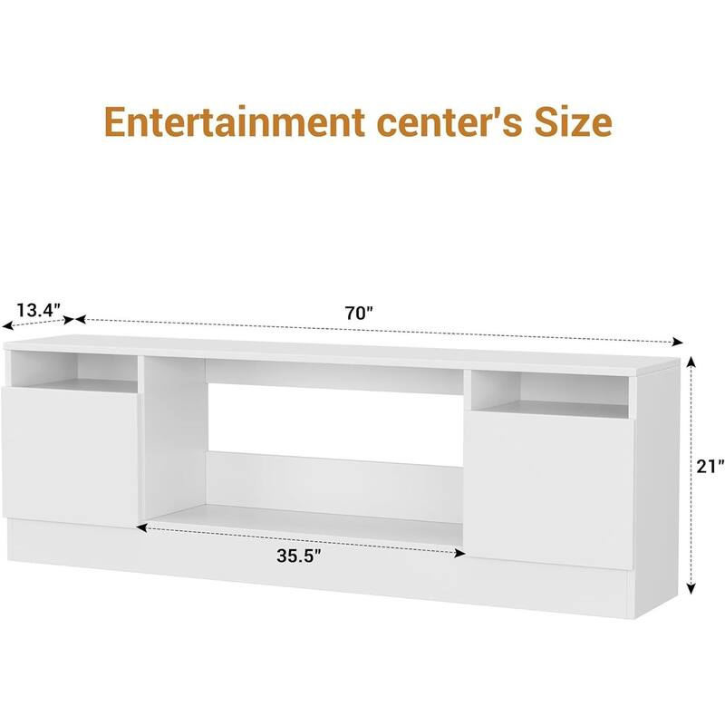 70" TV Stand, with Storage Cabinet, up to 75"