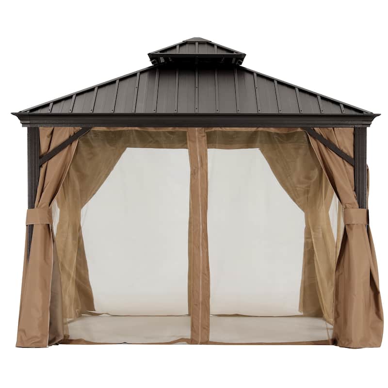 ABCCANOPY Outdoor Hardtop Gazebo with Galvanized Steel Double Roof