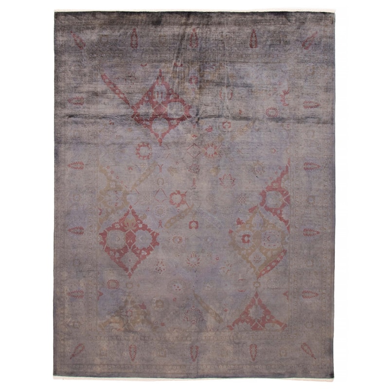 ECARPETGALLERY Hand-knotted Vibrance Grey Wool Rug - 7'9 x 10'2 - Dark Grey - 7'9 x 10'2