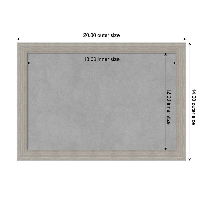 Amanti Art Woodgrain Stripe Grey Framed Magnetic Board - Board Size 18x12