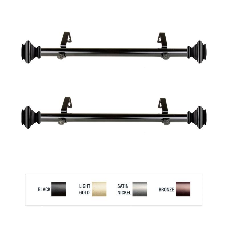 InStyleDesign Tild 1" Side Curtain Rod 12-20 inch long (Set of 2) - 12 to 20 inches