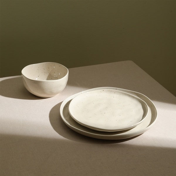 Stone Lain Mirella Stoneware Dinnerware Set - Beige - 12 Piece