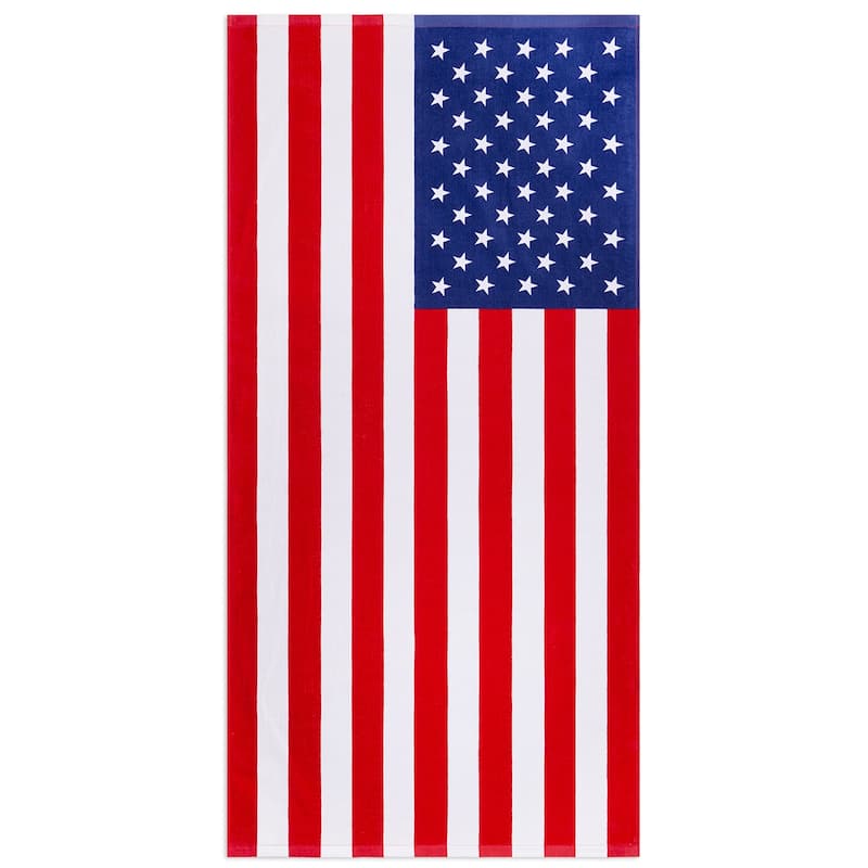 American Flag Cotton Beach Towel - American Flag