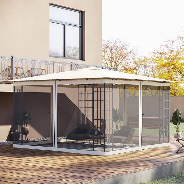 Outsunny Universal Replacement Mesh Sidewall Netting for 12' x 12