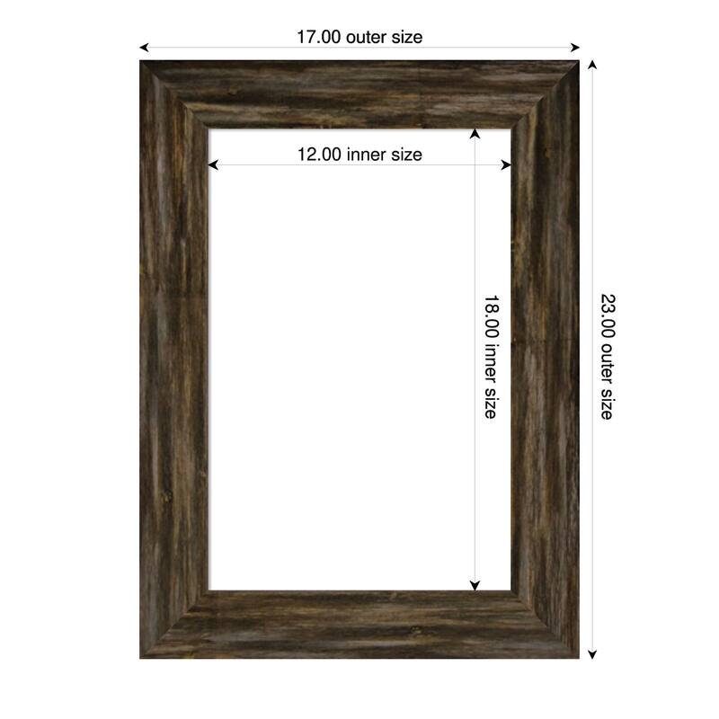 Amanti Art Fencepost Brown Narrow Framed Dry Erase Magnetic Board - 17 x 23 in - Fencepost Brown Narrow