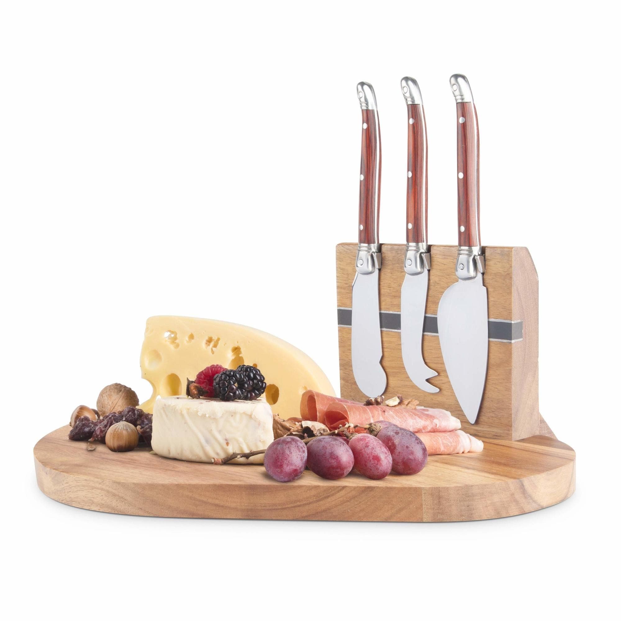 Final Touch Magnetic Cheese Board Set with Removable Knife Block - 7.7" H x 10.6" L x 1.9" W