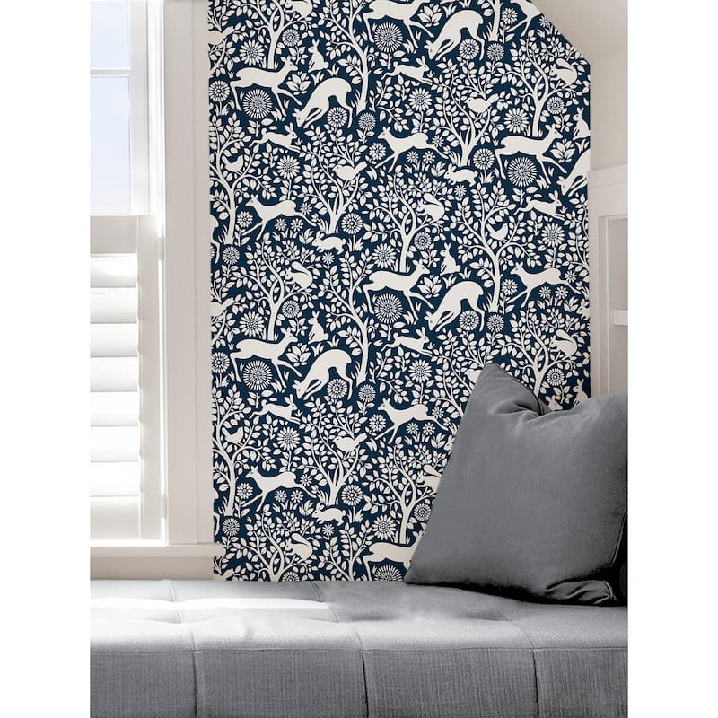NuWallpaper Navy Merriment Peel & Stick Wallpaper
