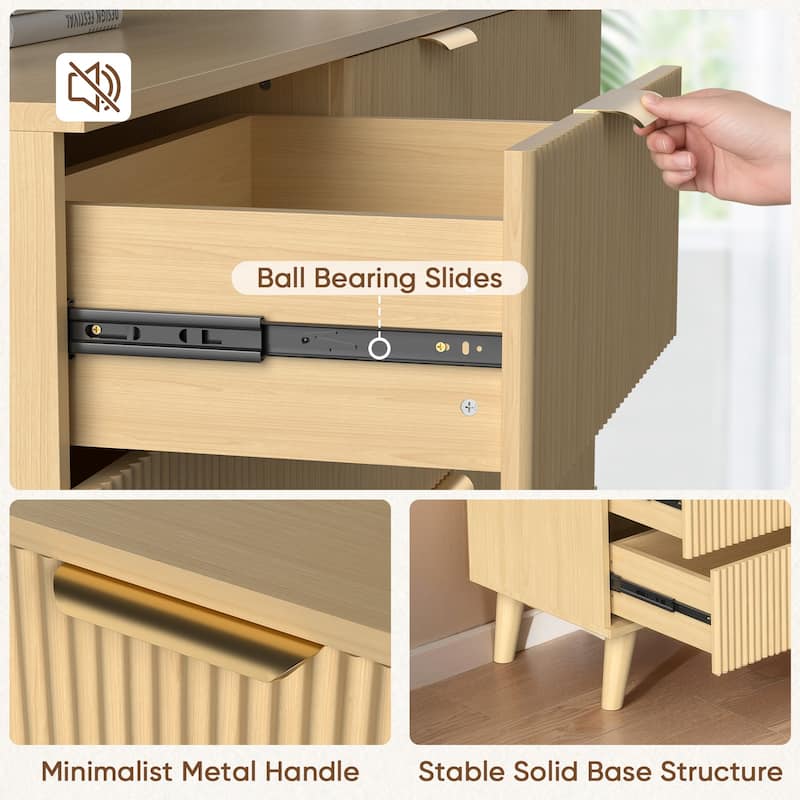 63" Wide Modern Chest with Stylish Storage Organizer for Living Room