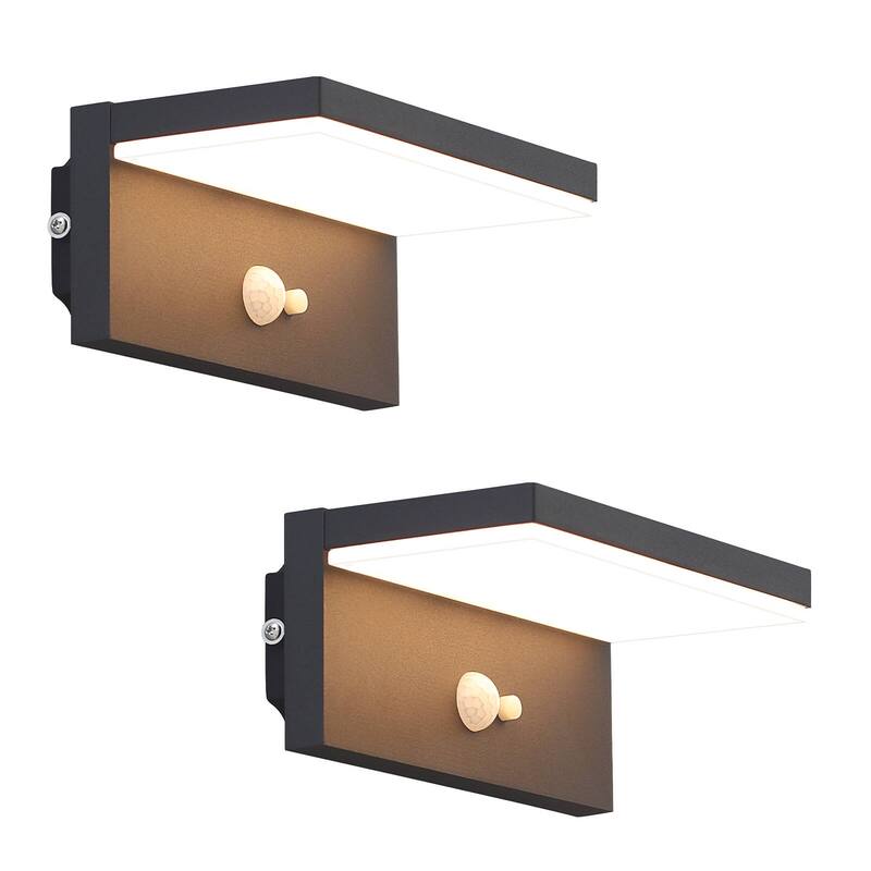 2-Pack Solar Outdoor Wall Light Dusk to Dawn LED Lantern IP54 17329 - 17329-2B - 17329-2B