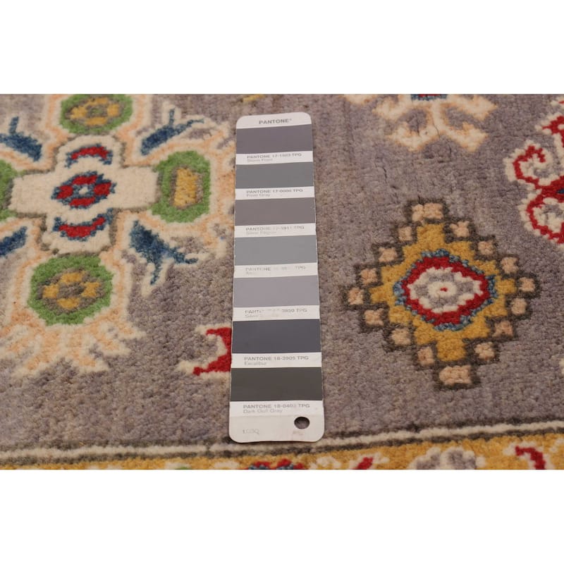 ECARPETGALLERY Hand-knotted Uzbek Ghazni Grey Wool Rug - 5'1 x 7'0
