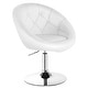 preview thumbnail 6 of 5, Adjustable Swivel Accent Chair Tufted Round-Back Modern Vanity Chair White