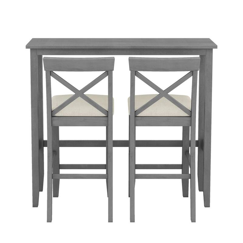 3-Piece Dining Set with 2 Chairs for Small Places