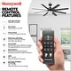 preview thumbnail 5 of 15, 62" Honeywell Kildee Outdoor Ceiling Fan with Color Changing Light, Remote Control - 62 Inches