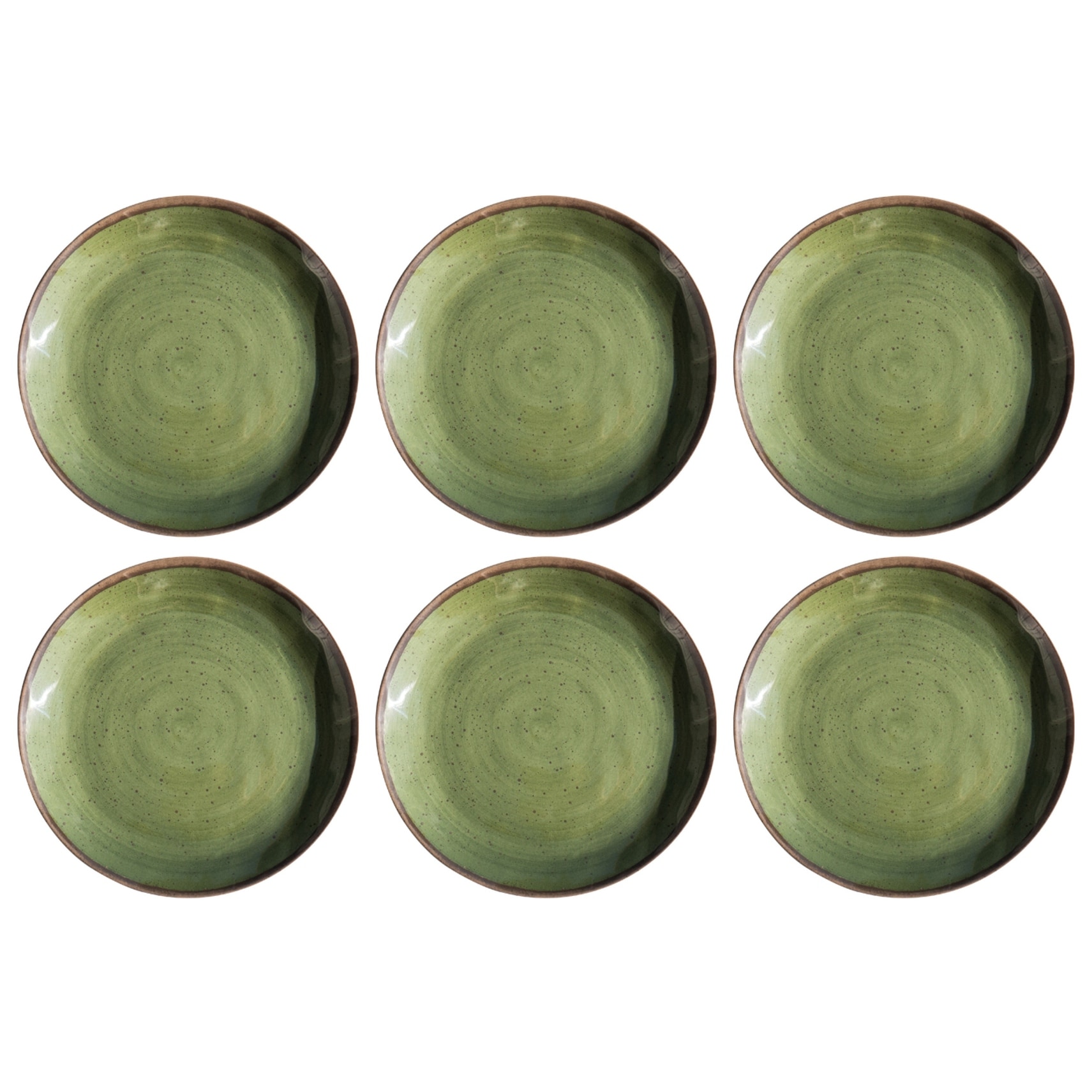 Abode Homewares Retreat Pottery NewWave Melamine Dinner Plate - Green - 10.5" - Set of 6