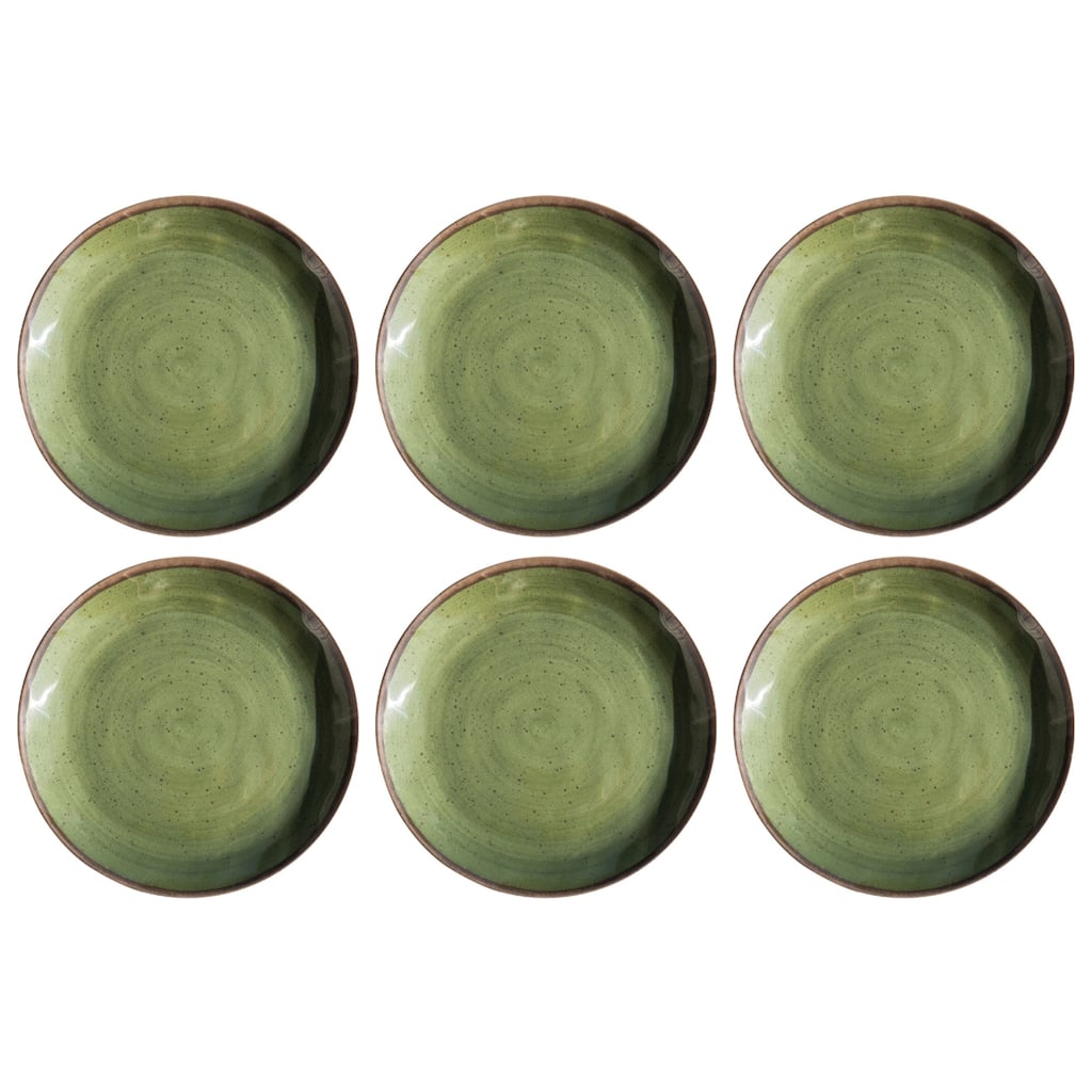 Abode Homewares Retreat Pottery NewWave Melamine Dinner Plate - Green - 10.5" - Set of 6