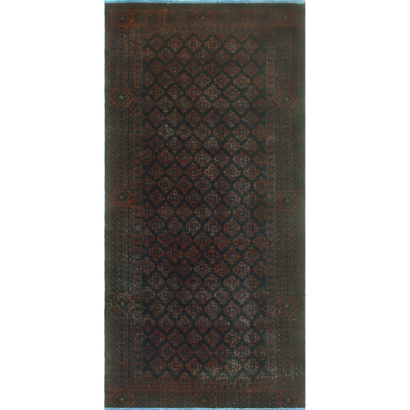 Vintage Distressed Nila Red/Charcoal Runner - 3'3" x 6'6"