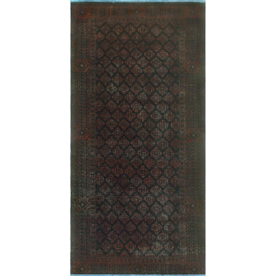 Vintage Distressed Nila Red/Charcoal Runner - 3'3" x 6'6"