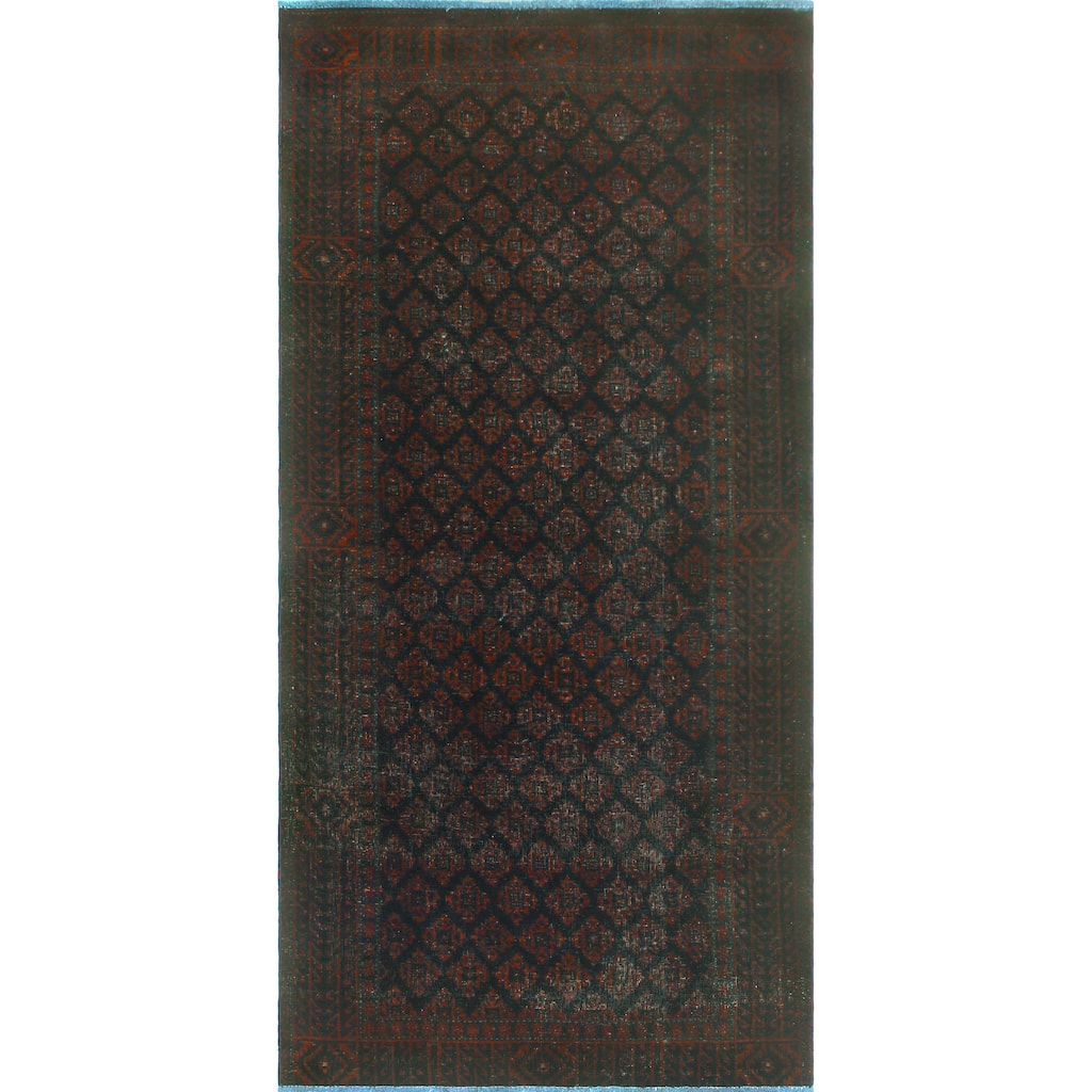Vintage Distressed Nila Red/Charcoal Runner - 3'3" x 6'6"