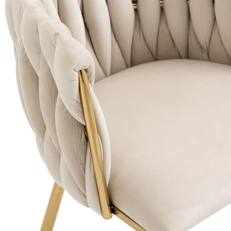 SEYNAR Modern Glam Velvet Dining Side Chair Set of 2 with Gold Metal Frame
