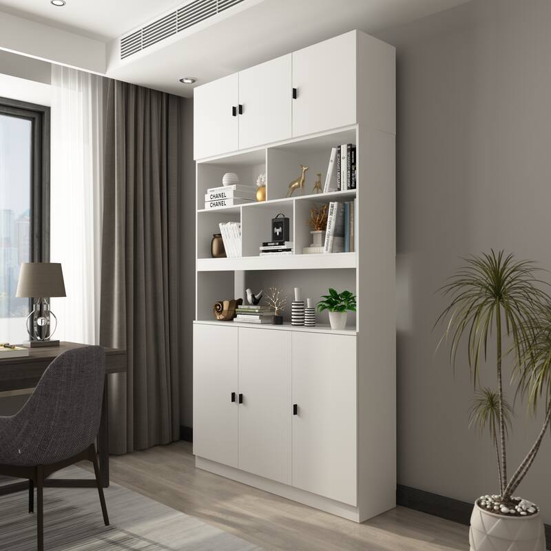 Timechee Combined Bookcase Kitchen Cabinet Media Cabinet Pantry