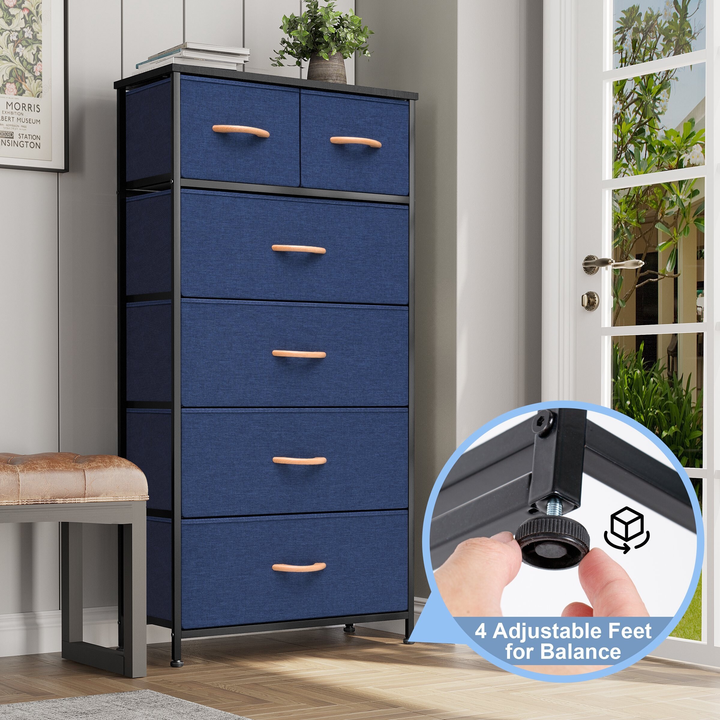 6 drawer Chest Vertical Dresser Storage Tower by Crestlive