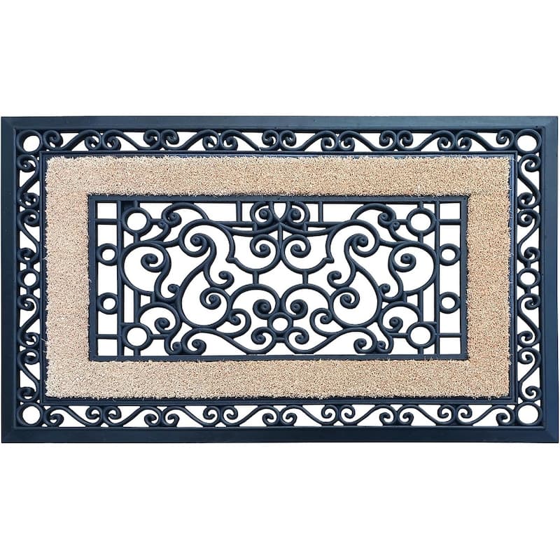 A1HC Highly Durable Decorative Rubber and Coir Molded Doormat - 24"X36" - Multiple Cats Home