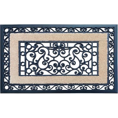 A1HC Natural Coir and Rubber Modern Indoor/Outdoor Grill Doormat