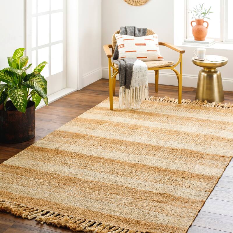 Danae Handmade Jute Plaid Area Rug - 2' x 3' - Natural