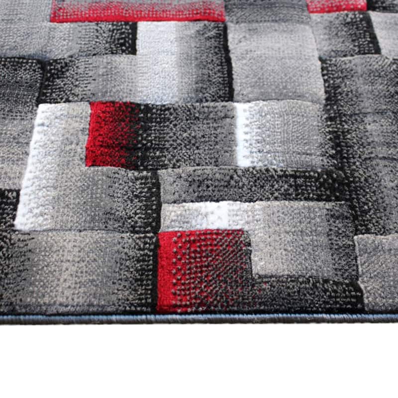 Modern Geometric Style Color Blocked Indoor Area Rug