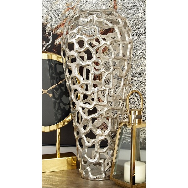 Silver Aluminum Contemporary Vase 25 x 10 x 10. Opens flyout.
