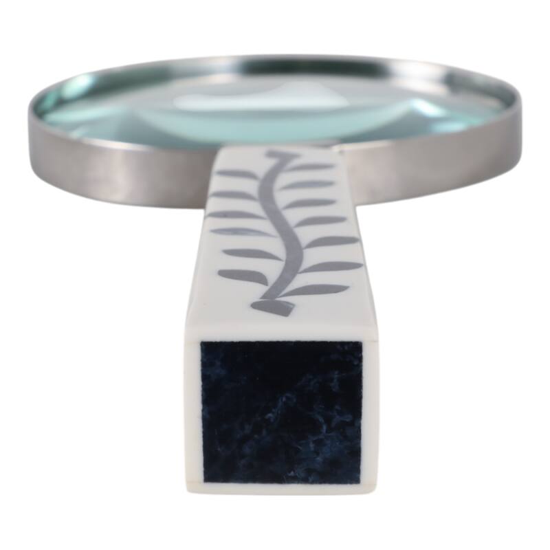 Resin Decorative Objects Glass Leaf Handle Magnifying - 10" Blue - 4" x 1" x 10"