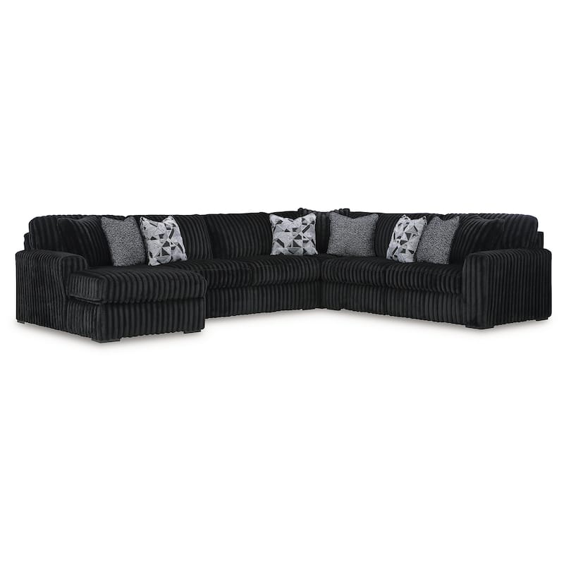Signature Design by Ashley Midnight-Madness 4-Piece Sectional with Chaise - 151"W x 121"D x 40"H