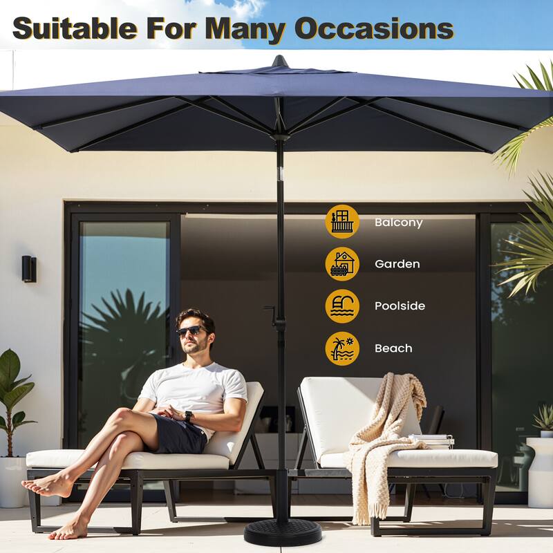 VredHom 9 x 5 FT Outdoor Patio Market Umbrella