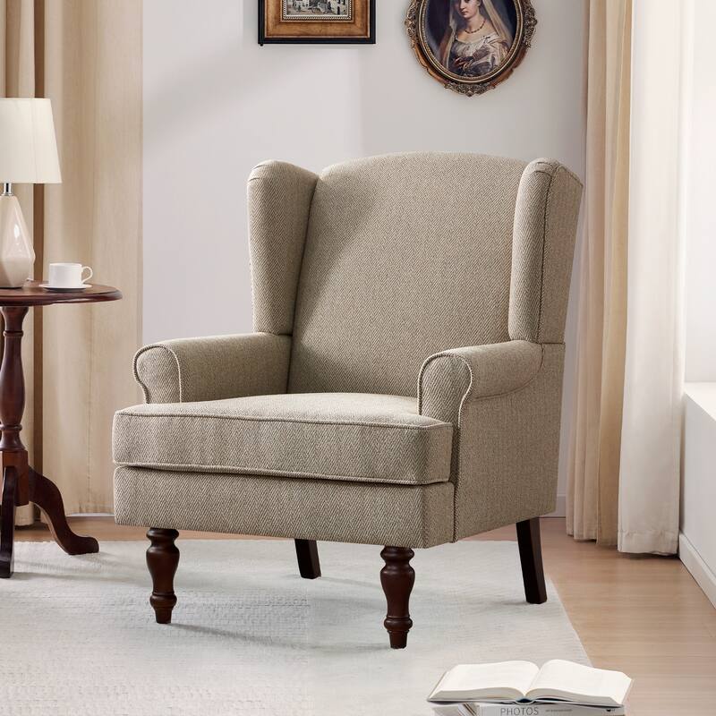 Accent Arm Chair with Turned Legs and Round Arms