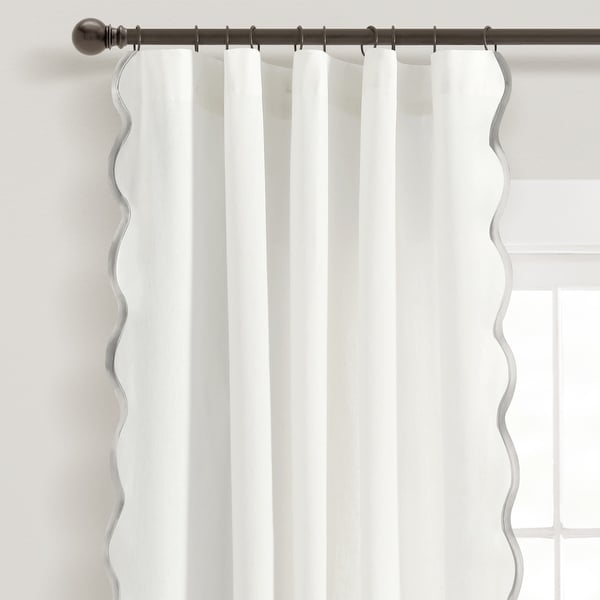 Lush Decor Coastal Chic Scallop Edge Window Curtain Panels