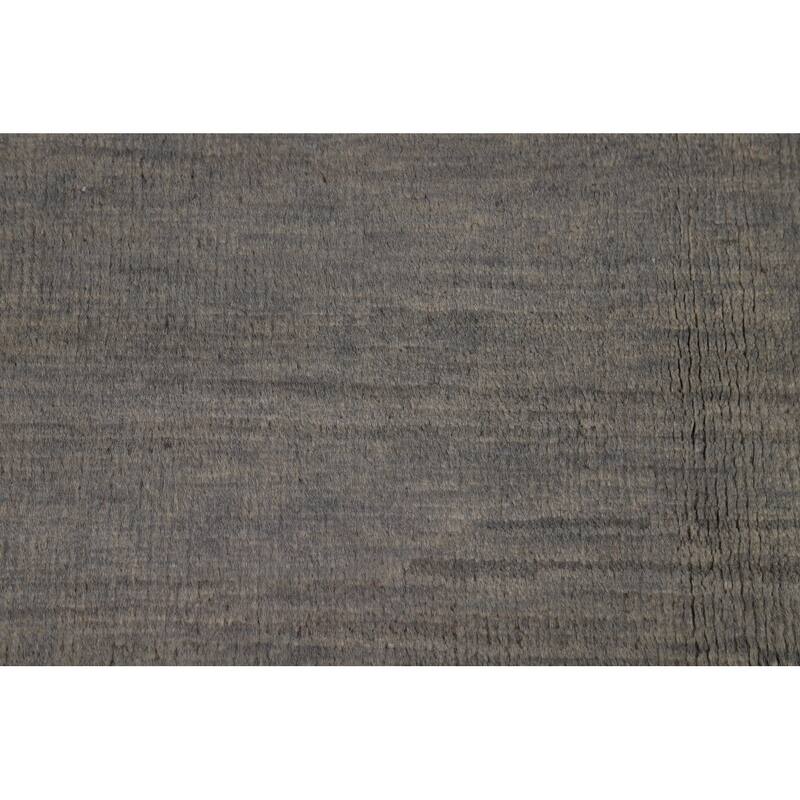 Gray Modern Gabbeh Oriental Rug Handmade Wool Carpet - 5'5"x 6'7"
