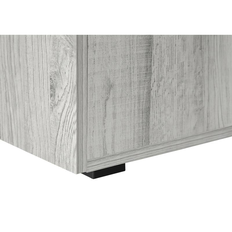 48" Computer Desk with Storage, Left or Right Setup, Dark Taupe Laminate, Black Metal Legs, Modern Work Desk