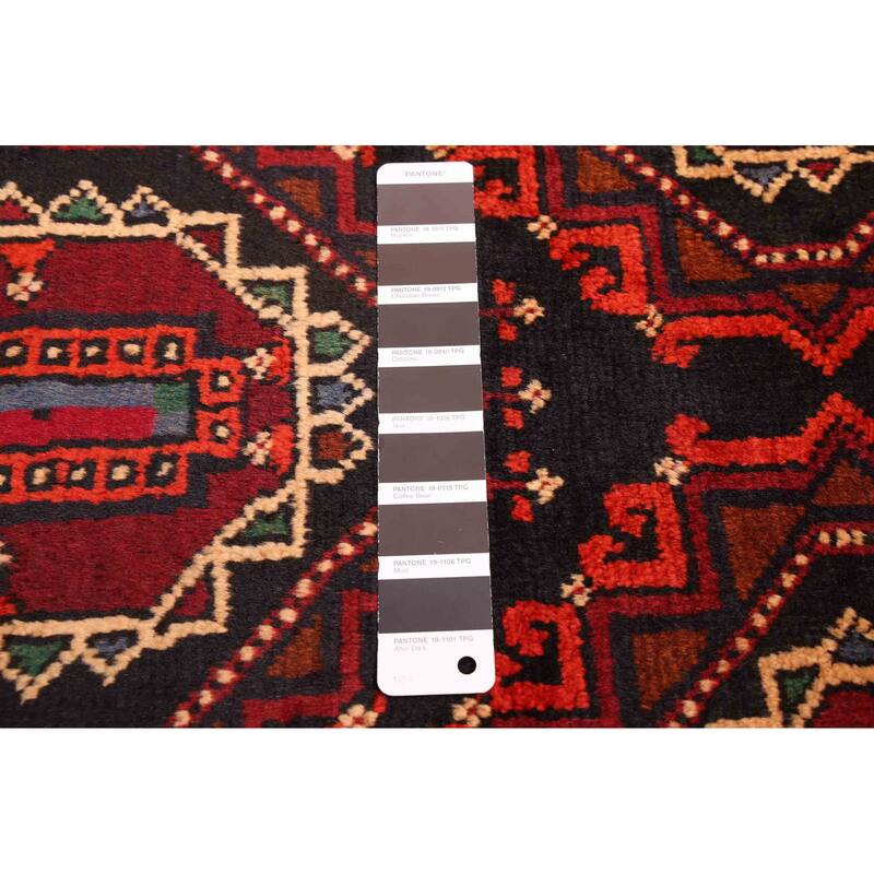 ECARPETGALLERY Hand-knotted Teimani Black, Red Wool Rug - 3'8 x 6'4