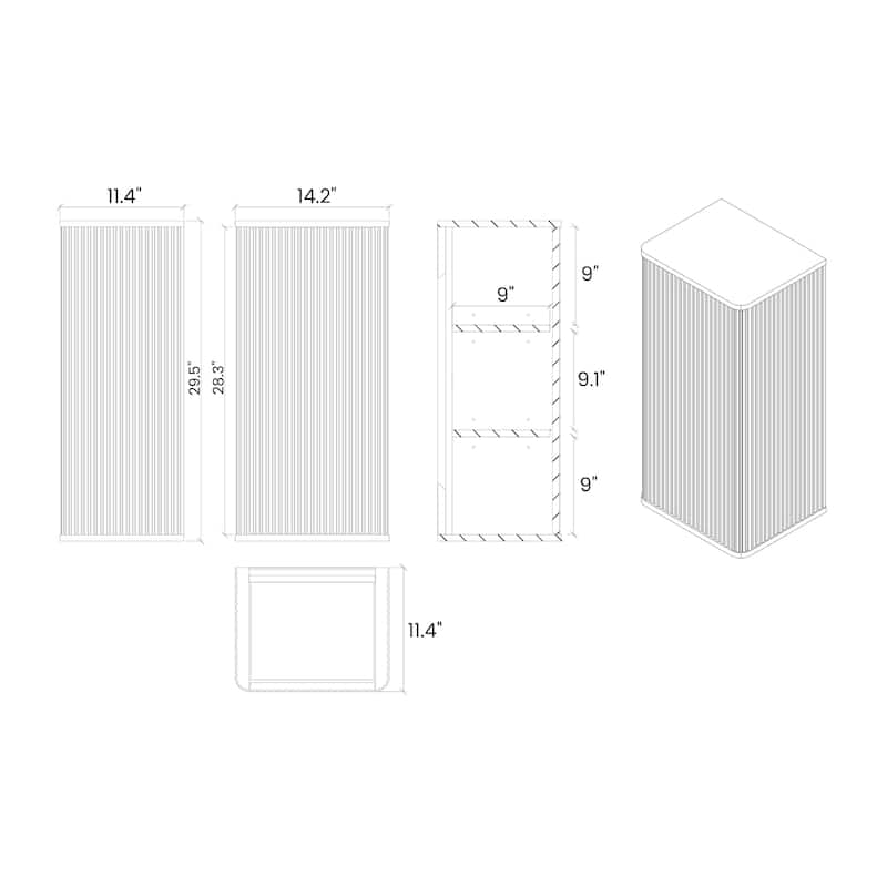 Floating Bathroom Floating Side Cabinet, Wall-mounted Storage Cabinet for Small Spaces