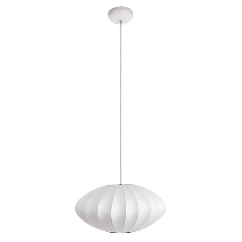 Modern Elegant 1-Light White Silk Pendant Light