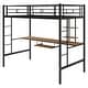 preview thumbnail 6 of 14, Twin/Full Size Metal Loft Bed w/Desk, Shelves & 2 Built-in Ladders, Sturdy Metal Twin/Full Bedframe w/Safety Guardrails for Kids