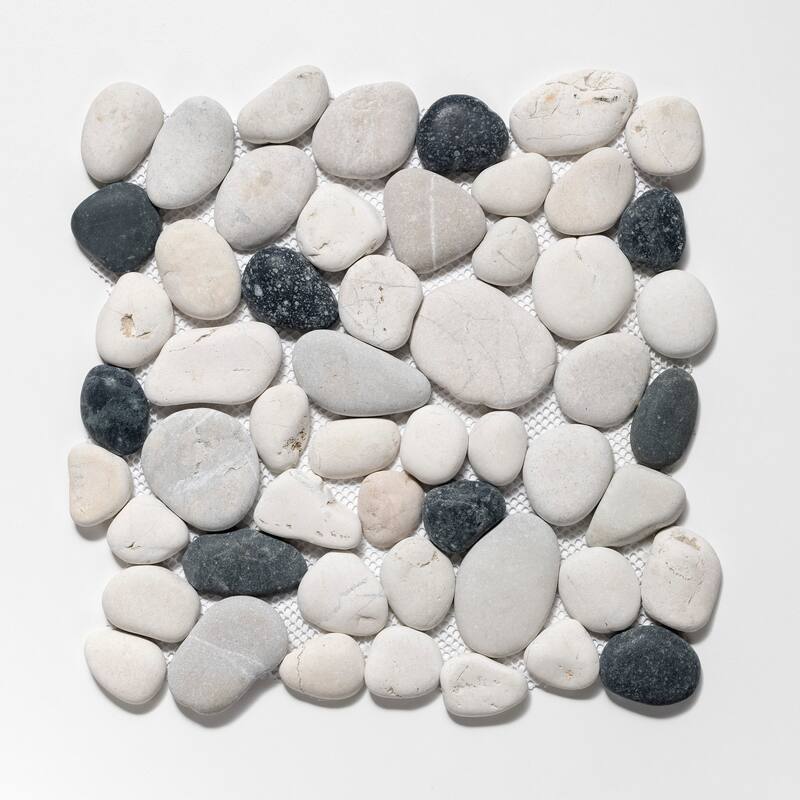 Classic Pebble 11 in. x 11 in. Mesh-Mounted Mosaic Wall and Floor Tile