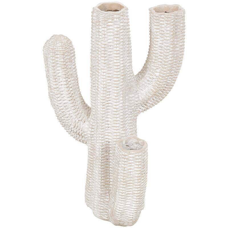 Resin Cactus Tall Textured Indoor Outdoor Planter - Cream - Roche River Decor - Cream