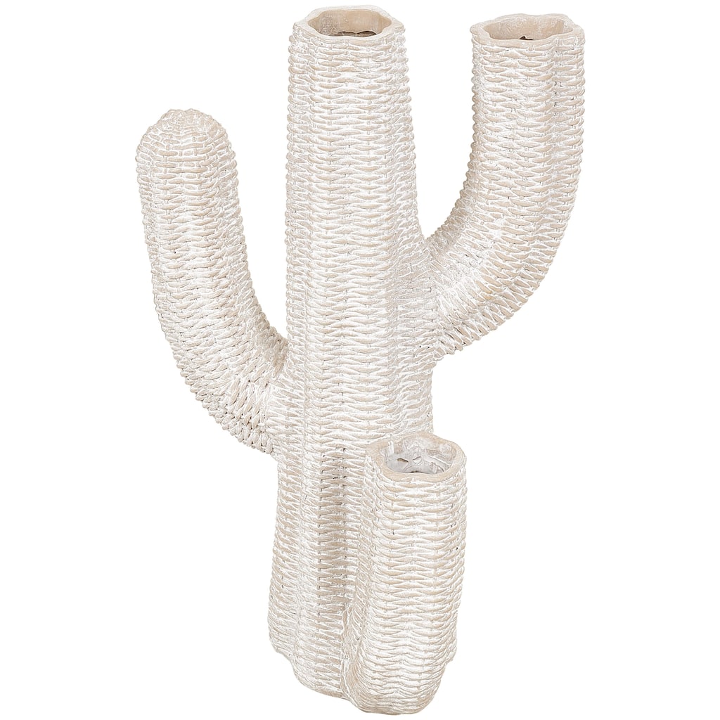 Resin Cactus Tall Textured Indoor Outdoor Planter - Cream - Roche River Decor