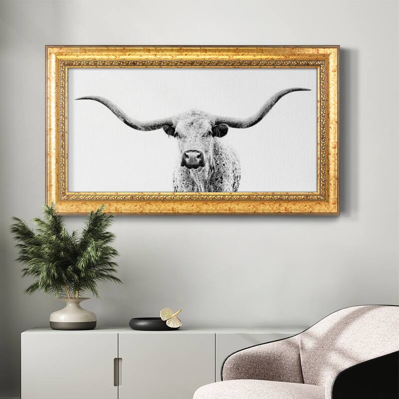 Longhorn Gaze Premium Framed Canvas- Ready to Hang